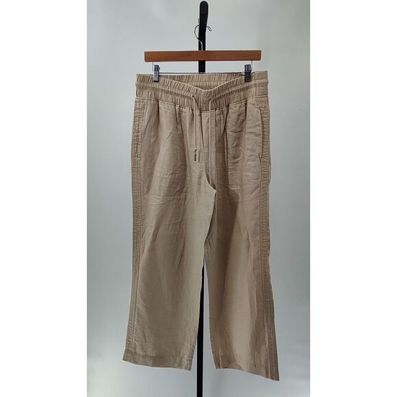 Quince Pants - Quince Beige Wide-Leg Linen Blend Pants